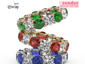 3D Jewelry HQ Rendering Scene Setups For 3ds Max With V-Ray 3D Model
