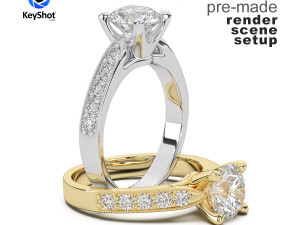 Photorealistic Scene Setups for KeyShot Jewelry Renderings Pack5 3D मॉडल