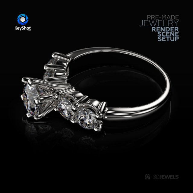 Black Style Scene Setup For KeyShot Jewelry Rendering 3D Model in
