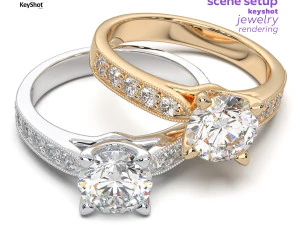 Konfiguracja sceny blasku do renderowania biżuterii KeyShot Model 3D