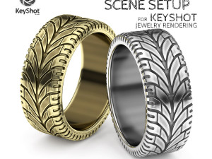 Blackened Gold Scene Setup KeyShot Jewelry Rendering 3D Model