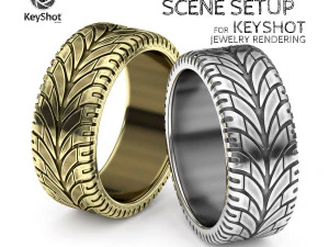 Blackened Gold Scene Setup KeyShot Jewelry Rendering 3D Model