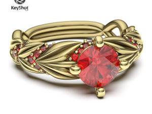 Blackened Gold Scene Setup KeyShot Jewelry Rendering 3D Model