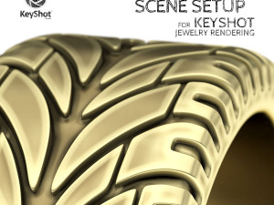 Blackened Gold Scene Setup KeyShot Jewelry Rendering 3D Model