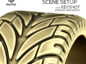 Blackened Gold Scene Setup KeyShot Jewelry Rendering 3D Model