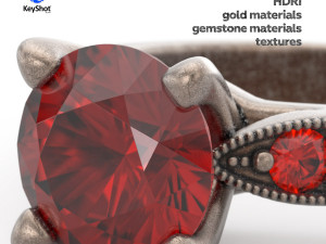 Scratch Finish Gold Material Setup For KeyShot Jewelry Rendering 3D मॉडल