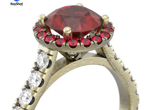 Scratch Finish Gold Material Setup For KeyShot Jewelry Rendering 3D मॉडल