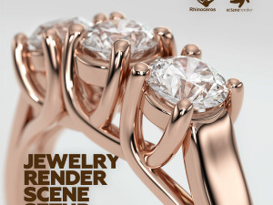 Rhinoceros OctaneRender Jewelry Realistic Render Scene Setup 3D Model