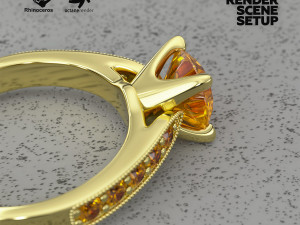 Rhinoceros OctaneRender Jewelry Realistic Render Scene Setup Modelo 3D