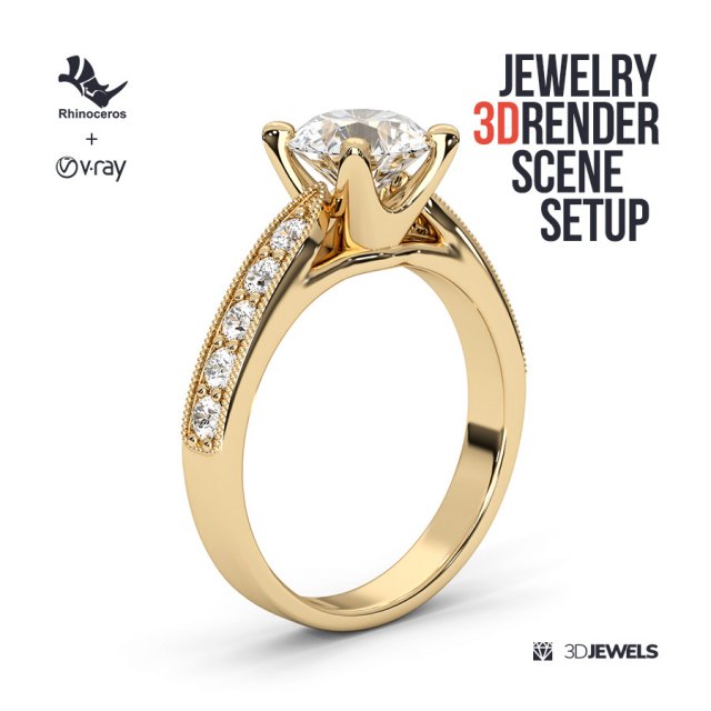 Jewelry 3D Rendering Scene Setups for Rhino with V-Ray 5 3D Model .c4d .max .obj .3ds .fbx .stl .blend 