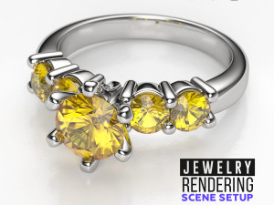 Bright Scene Setup for KeyShot 10 Jewelry 3D Rendering 3D Model
