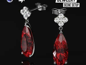 Black Scene Setup for Jewelry Rendering in Cinema 4D and Octane Render 3D Model