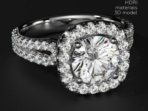 Black Scene Setup for Jewelry Rendering in Cinema 4D and Octane Render 3D मॉडल