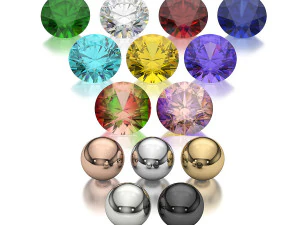 Jewelry Material Library for Rhinoceros with V-Ray 5 Rendering 3D Model