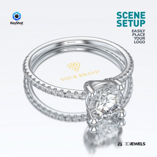 Branding Scene Setup for Jewelry Rendering in KeyShot Modelo 3D .c4d .max .obj .3ds .fbx .stl .blend 