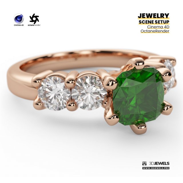 Scene Setups for Jewelry Rendering in Cinema 4D OctaneRender Vol3 3D Model .c4d .max .obj .3ds .fbx .stl .blend 