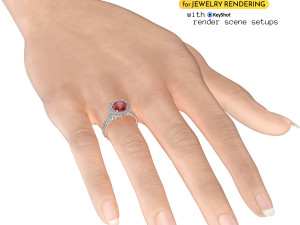 Female Hand For Jewelry Rendering With KeyShot Scene Setups 3D Model