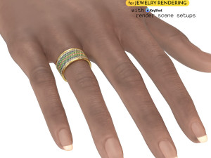 Female Hand For Jewelry Rendering With KeyShot Scene Setups 3D Model