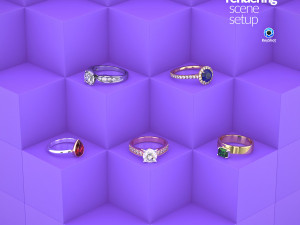 Scene Setup with Pedestal Display for Jewelry Rendering in KeyShot 3D Model