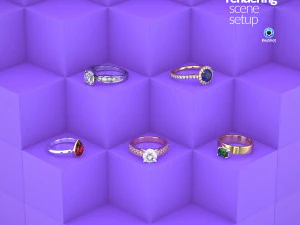 Konfiguracja sceny z wyświetlaczem na cokole do renderowania biżuterii w KeyShot Model 3D