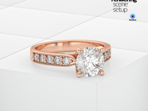 Scene Setup with Pedestal Display for Jewelry Rendering in KeyShot Modèle 3D