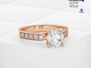 Scene Setup with Pedestal Display for Jewelry Rendering in KeyShot 3D Model