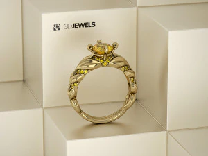 Scene Setup with Pedestal Display for Jewelry Rendering in KeyShot 3D Model