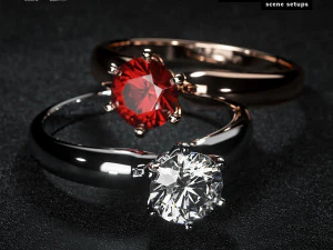 Renderowanie scen animacji biżuterii za pomocą Cinema 4D OctaneRender Model 3D