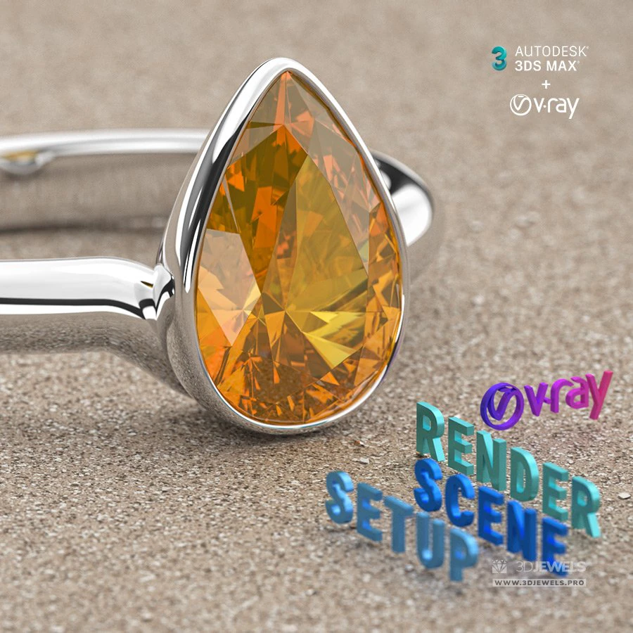 3ds Max with V-Ray Render Scene Setups for Jewelry Visualization 3D Model .c4d .max .obj .3ds .fbx .stl .blend 