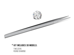 Diamond Tweezers Scene Setups For KeyShot Jewelry Rendering Modèle 3D