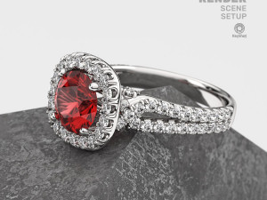 Scene Setup With Stone For KeyShot Jewelry Rendering Modèle 3D