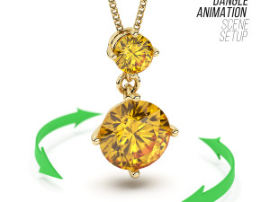 Jewelry Rendering KeyShot Scene Setup for Dangle Animation 3D मॉडल