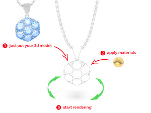 Jewelry Rendering KeyShot Scene Setup for Dangle Animation 3D मॉडल