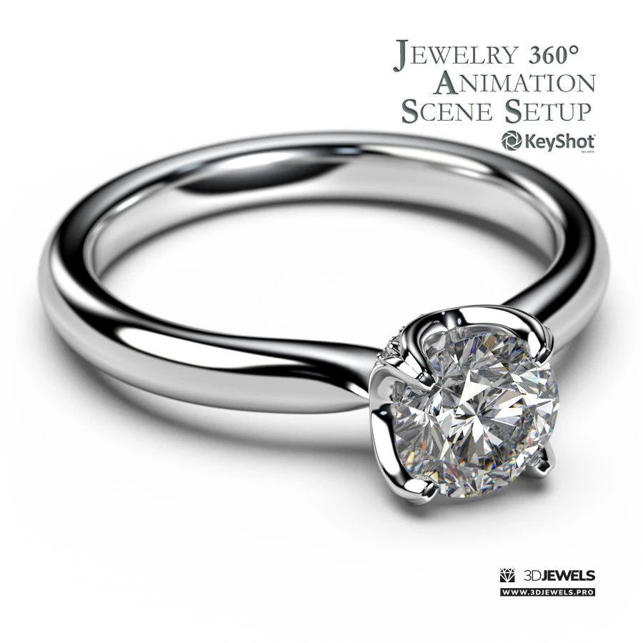 KeyShot 360 Animation Scene Setup for Jewelry Visualization 3D Model .c4d .max .obj .3ds .fbx .stl .blend 