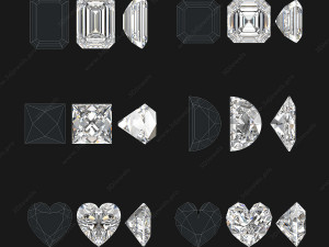 30 Gemstone Shapes s for Jewelry Design Pack3 Model 3D