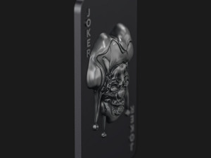Creepy Joker Clown Playing Card Pendant Necklace 3D Model