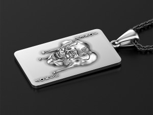 Creepy Joker Clown Playing Card Pendant Necklace 3D Model