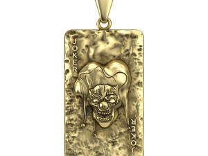 Creepy Joker Clown Playing Card Pendant Necklace 3D Model