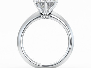 Diamond Engagement Ring with the Six-prong Setting 3D 모델