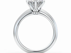 Diamond Engagement Ring with the Six-prong Setting 3D Model