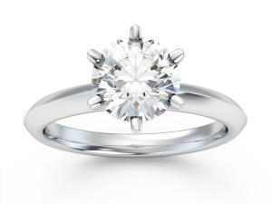 Diamond Engagement Ring with the Six-prong Setting 3D 모델