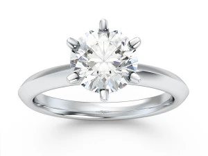 Diamond Engagement Ring with the Six-prong Setting 3D Model