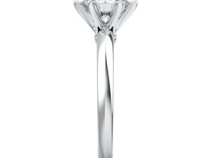 Diamond Engagement Ring with the Six-prong Setting 3D Model