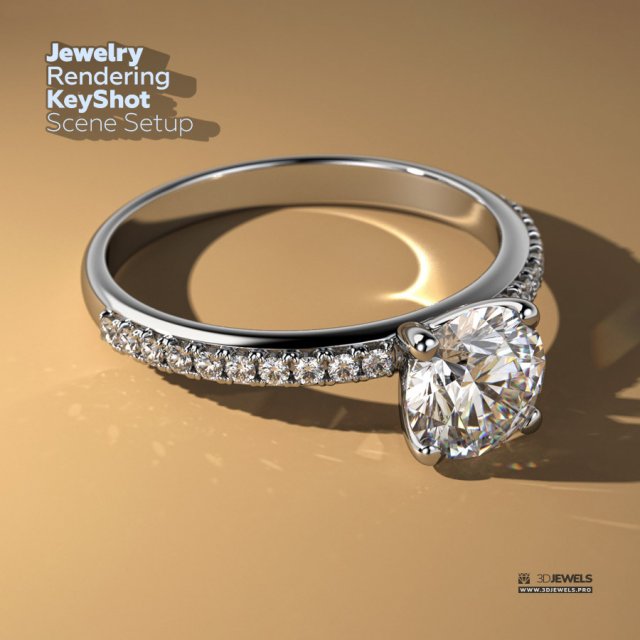 Scene Setup for Jewelry Rendering with Shadow in KeyShot Modelo 3D .c4d .max .obj .3ds .fbx .stl .blend 