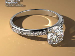 Konfiguracja sceny do renderowania biżuterii z cieniem w KeyShot Model 3D