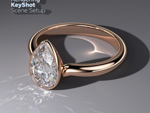 Scene Setup for Jewelry Rendering with Shadow in KeyShot Modelo 3D