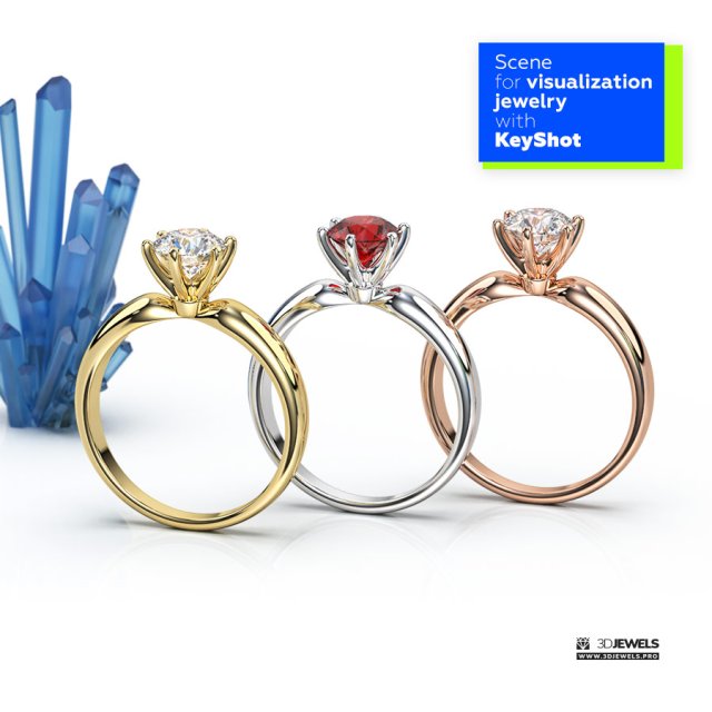 Crystal Scene for Jewelry Rendering with KeyShot 11 3D Model .c4d .max .obj .3ds .fbx .stl .blend 