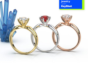Crystal Scene for Jewelry Rendering with KeyShot 11 3D Model
