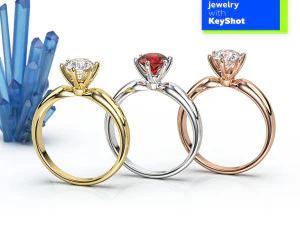 Kryształowa scena do renderowania biżuterii za pomocą KeyShot 11 Model 3D