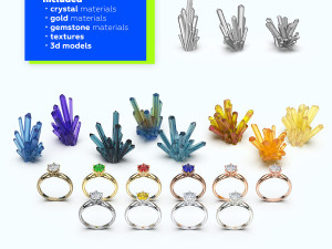 Crystal Scene for Jewelry Rendering with KeyShot 11 3D Model